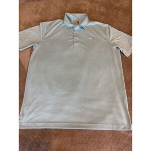 Callaway Mens Opti-Dri Golf Polo Shirt Light Blue Striped Short Sleeve Size L